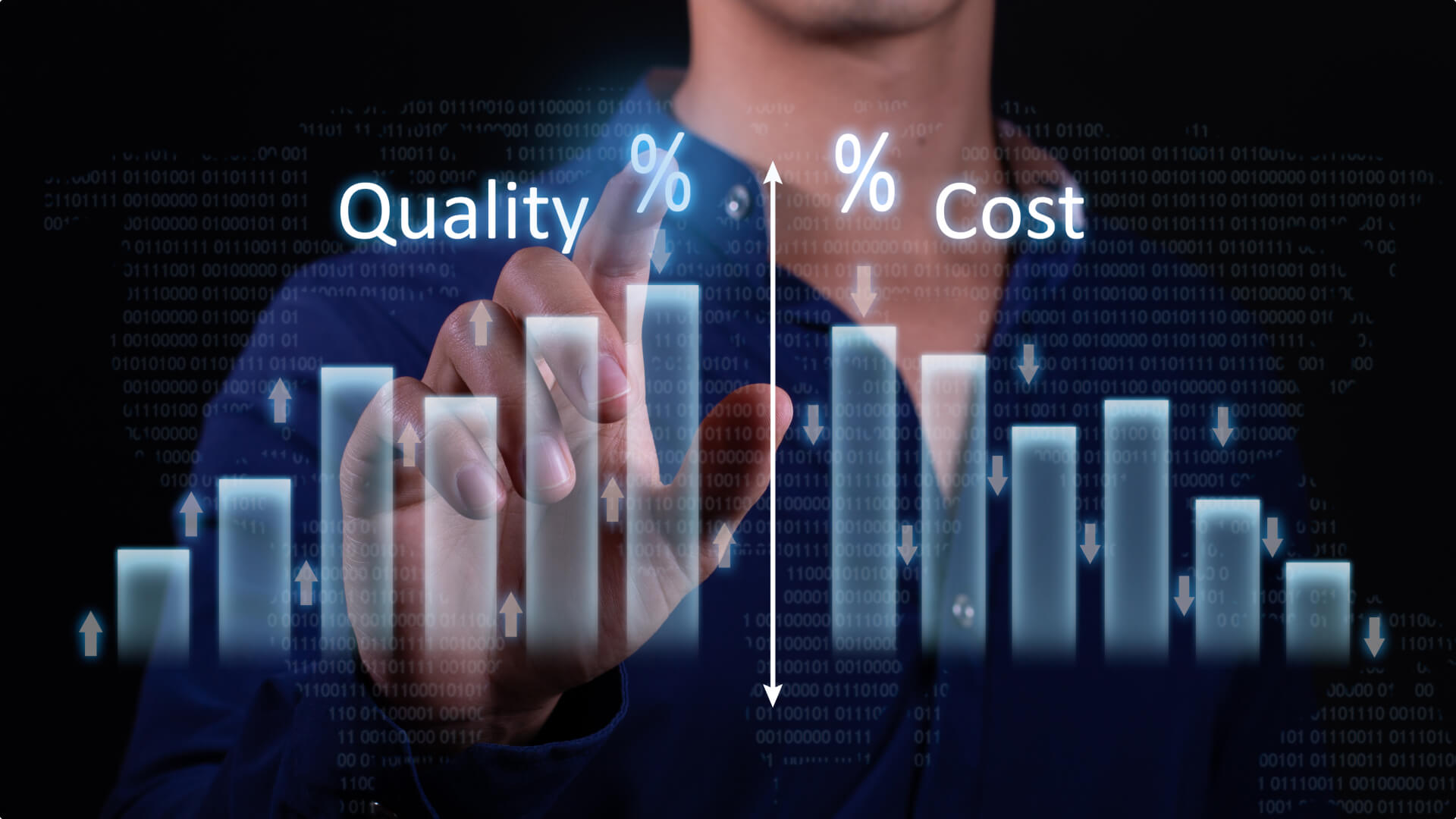 a healthcare professional interacting with a digital interface showing growth charts, symbolizing the efficiency and improvements in managing patient data through electronic medical records (EMRs)