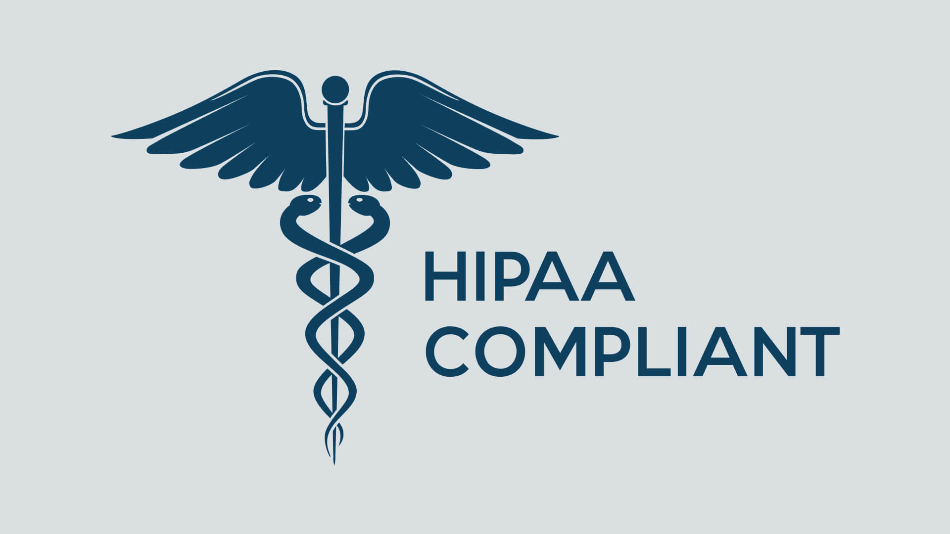 hipaa compliant logo on a gray background